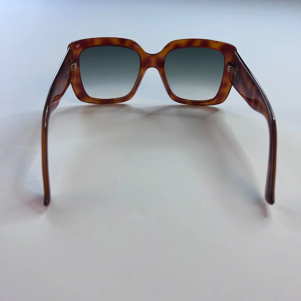 GUCCI Oversized Square Blonde Havana Green Classic Sunglasses GG0141S 3814 - Picture 5 of 16